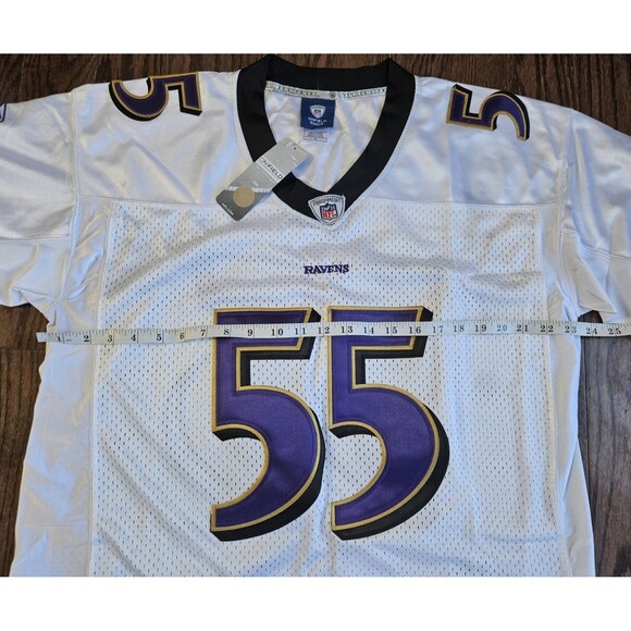 Terrell Suggs #55 Baltimore Ravens Reebok On Field Jersey White Size 50 NWT - Picture 11 of 16